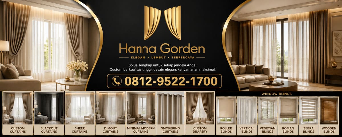 Cover Hanna Gorden – Jasa Pembuatan Gorden Custom & Window Blinds Jakarta Terpercaya